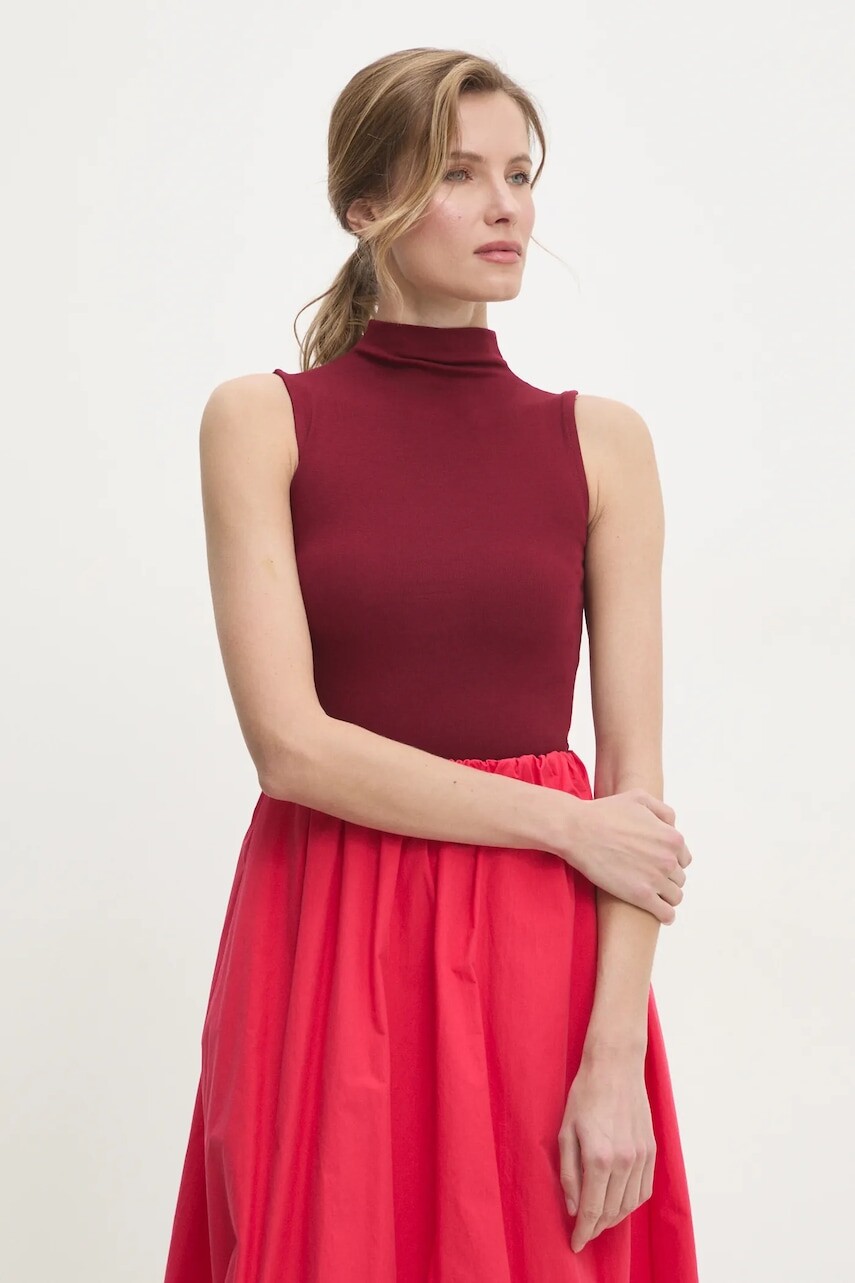 Top Answear.LAB bordová farba, s polorolákom