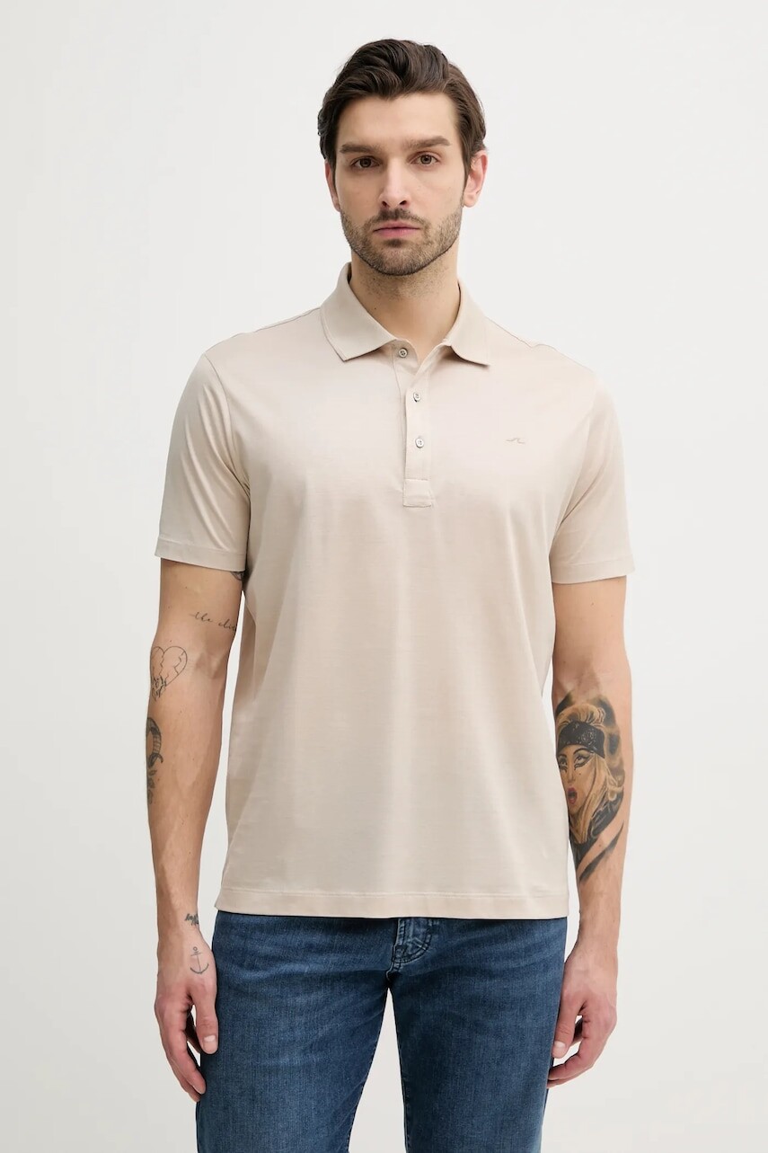 Bavlnené polo tričko Paul&Shark pánske, béžová farba, jednofarebné, 25411239