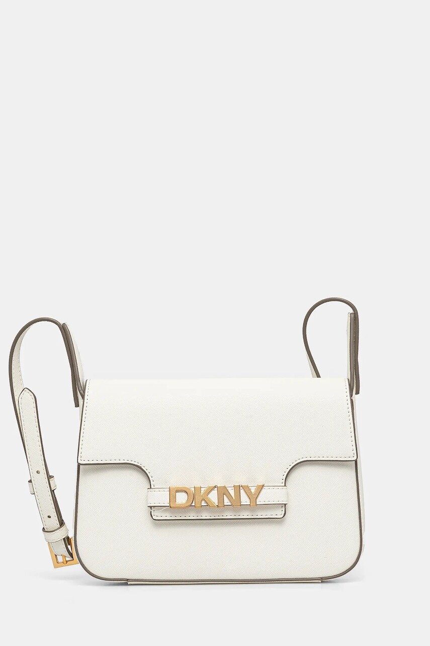 Kožená kabelka Dkny béžová farba, R51E1J30