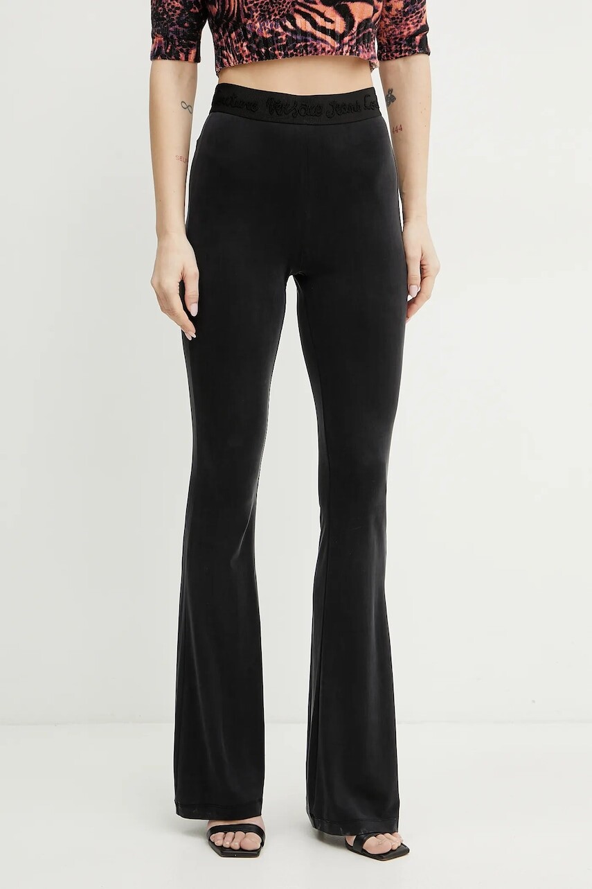 Legíny Versace Jeans Couture dámske, čierna farba, jednofarebné, 78HAC107 J0190