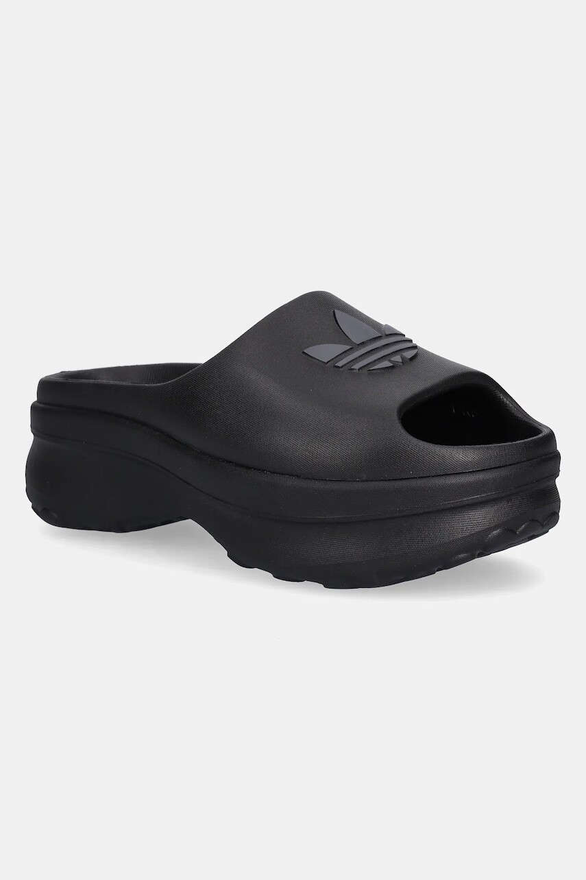 Šľapky adidas Originals Adifoam Stan Slide W dámske, čierna farba, na platforme, JI2610