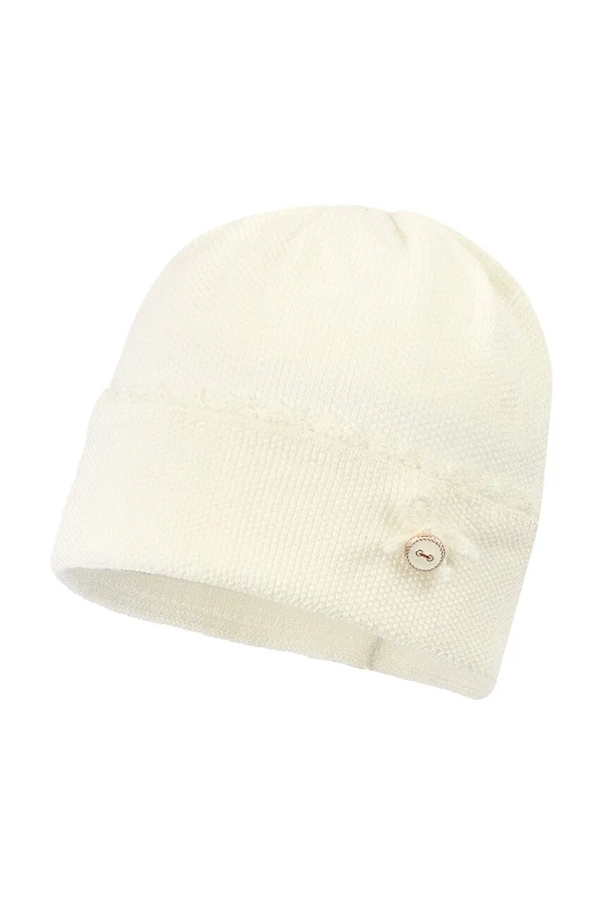 Detská čiapka Jamiks MUS béžová farba biela, z tenkej pleteniny, JWH045