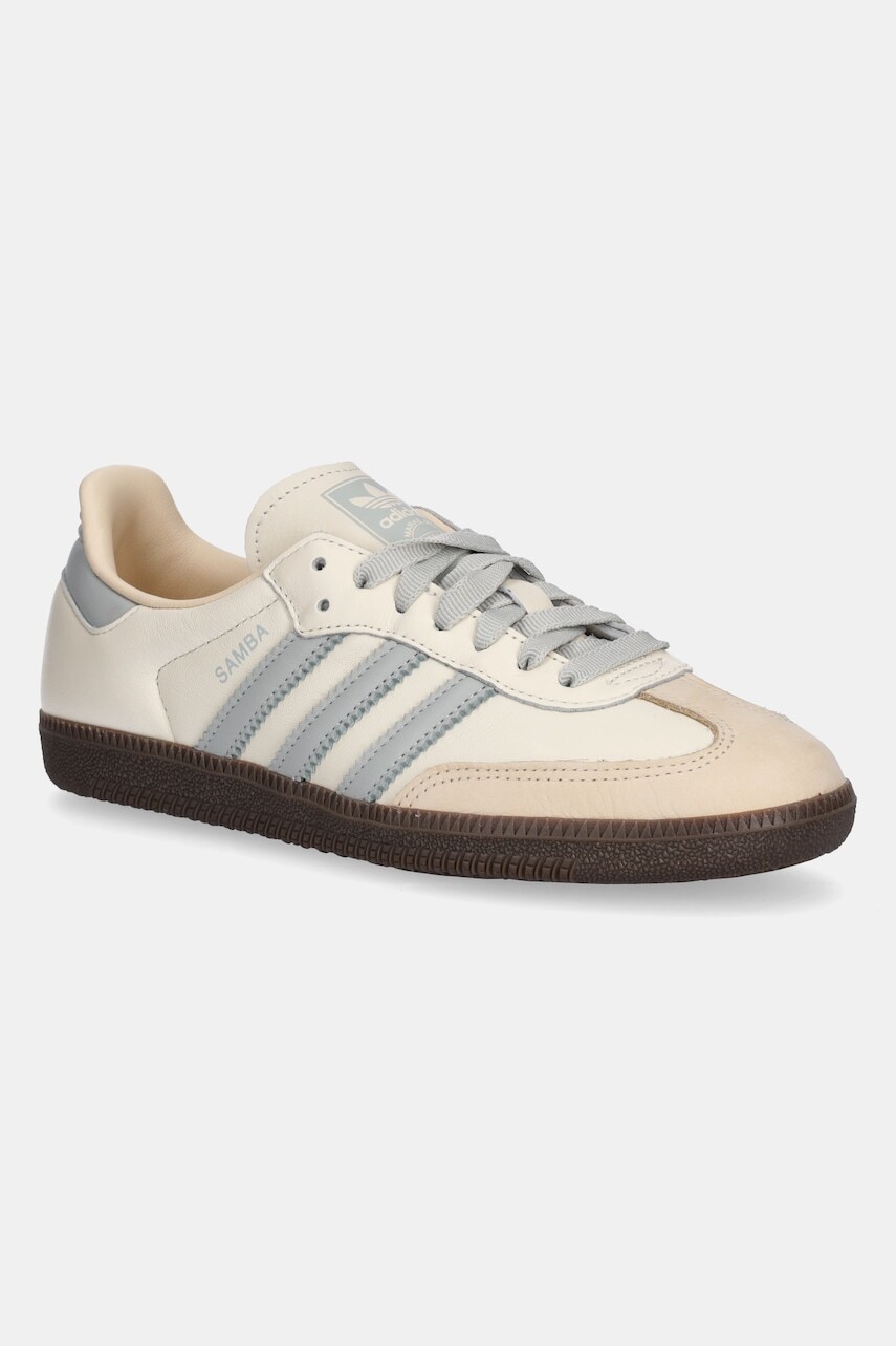 Kožené tenisky adidas Originals Samba OG W béžová farba, JH7299