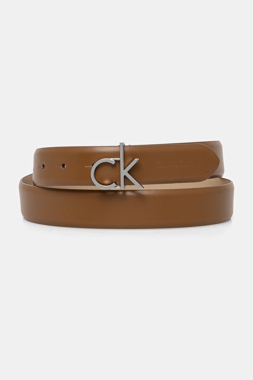Opasok Calvin Klein dámsky, hnedá farba, K60K613156