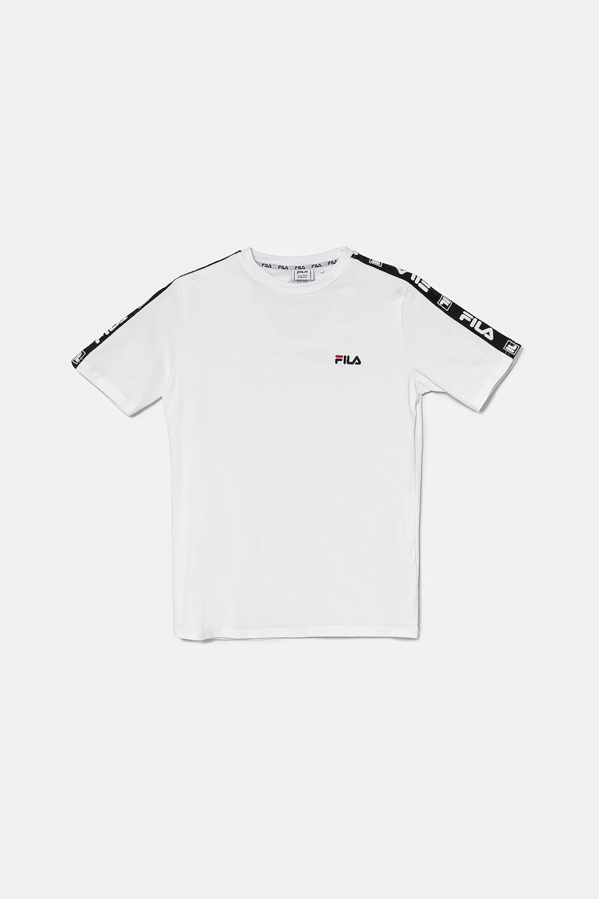 Detské bavlnené tričko Fila IDELBERG biela farba, s potlačou, FAT0672