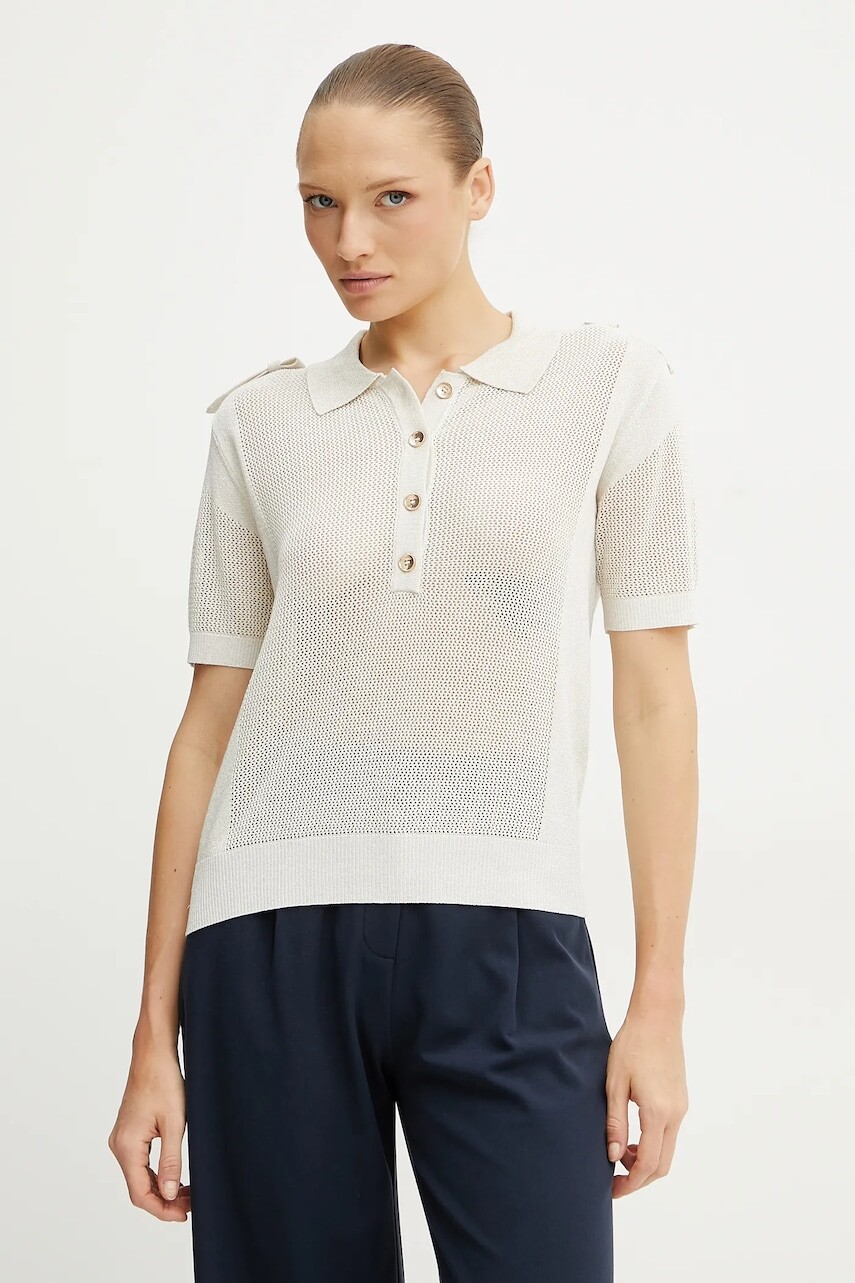 Polo tričko Fracomina dámske, biela farba, FS25ST7001K51401