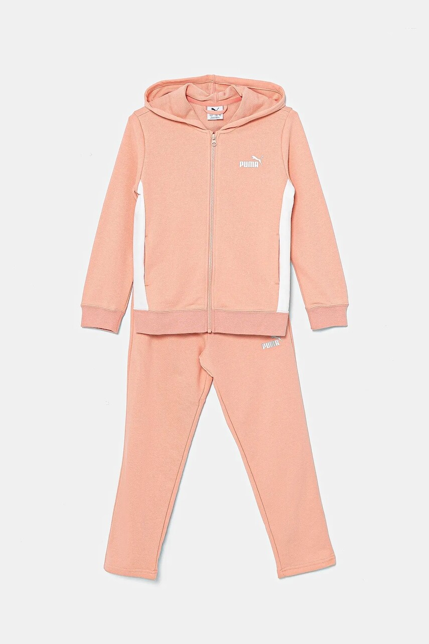 Detská tepláková súprava Puma Metallic Hooded Sweat Suit TR oranžová farba, 686305