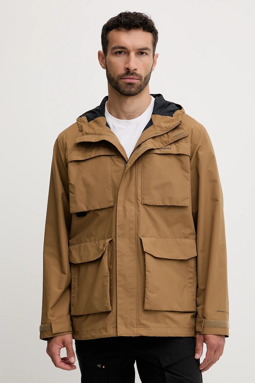 Turistická bunda Columbia Landroamer hnedá farba, 2116101