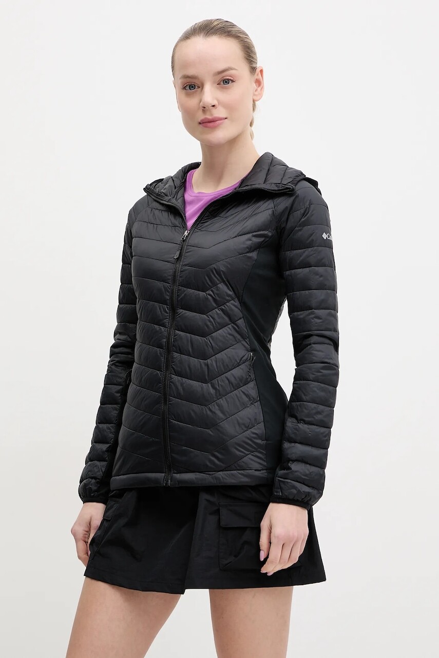 Športová bunda Columbia Powder Pass II čierna farba, 2126122