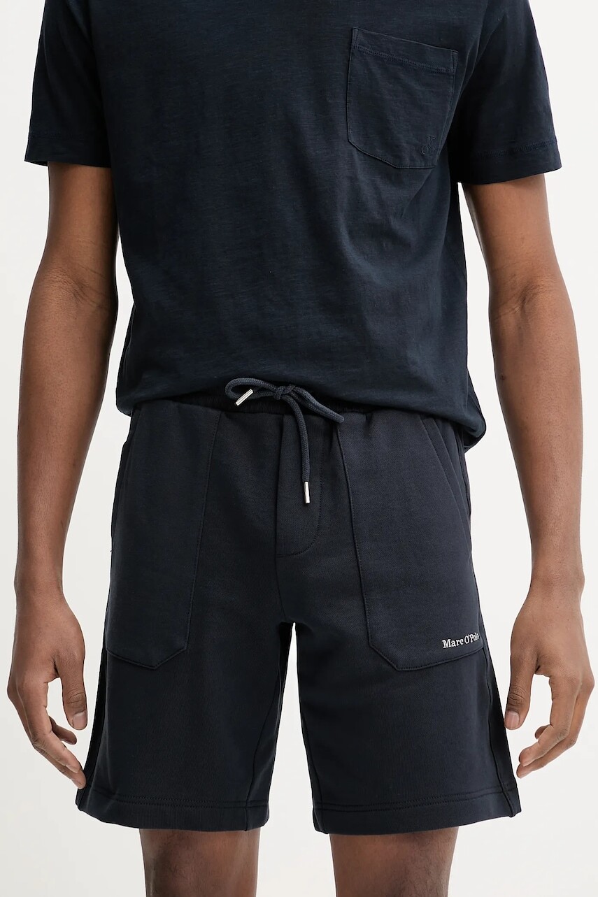 Bavlnené šortky Marc O'Polo pánske, tmavomodrá farba, 523402417010