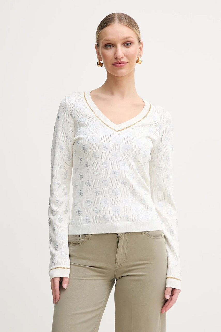 Sveter Guess ROSIE dámsky, béžová farba, tenký, W5GR07 Z3D60