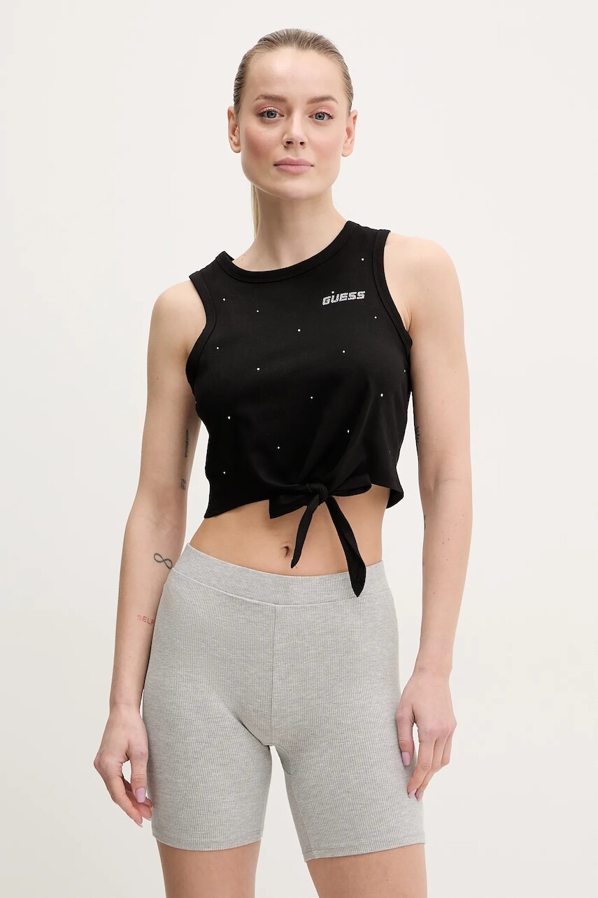 Bavlnený top Guess PRIMULA čierna farba, V5GI01 I3Z14