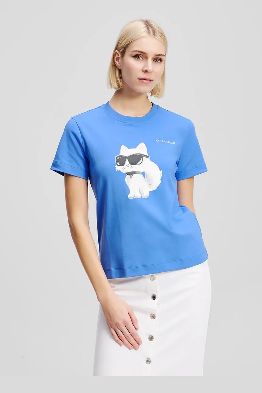 Bavlnené tričko Karl Lagerfeld IKON AQUARELLE dámske, A2W17119