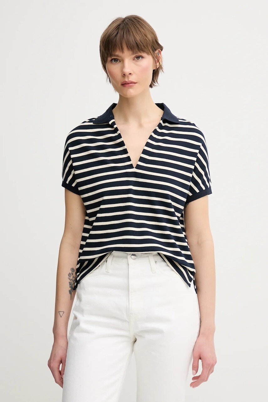 Polo tričko Tommy Hilfiger dámske, tmavomodrá farba, WW0WW44512