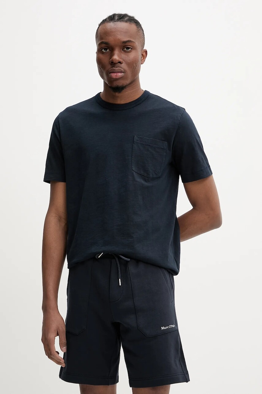 Bavlnené tričko Marc O'Polo pánske, tmavomodrá farba, jednofarebné, M23217651204