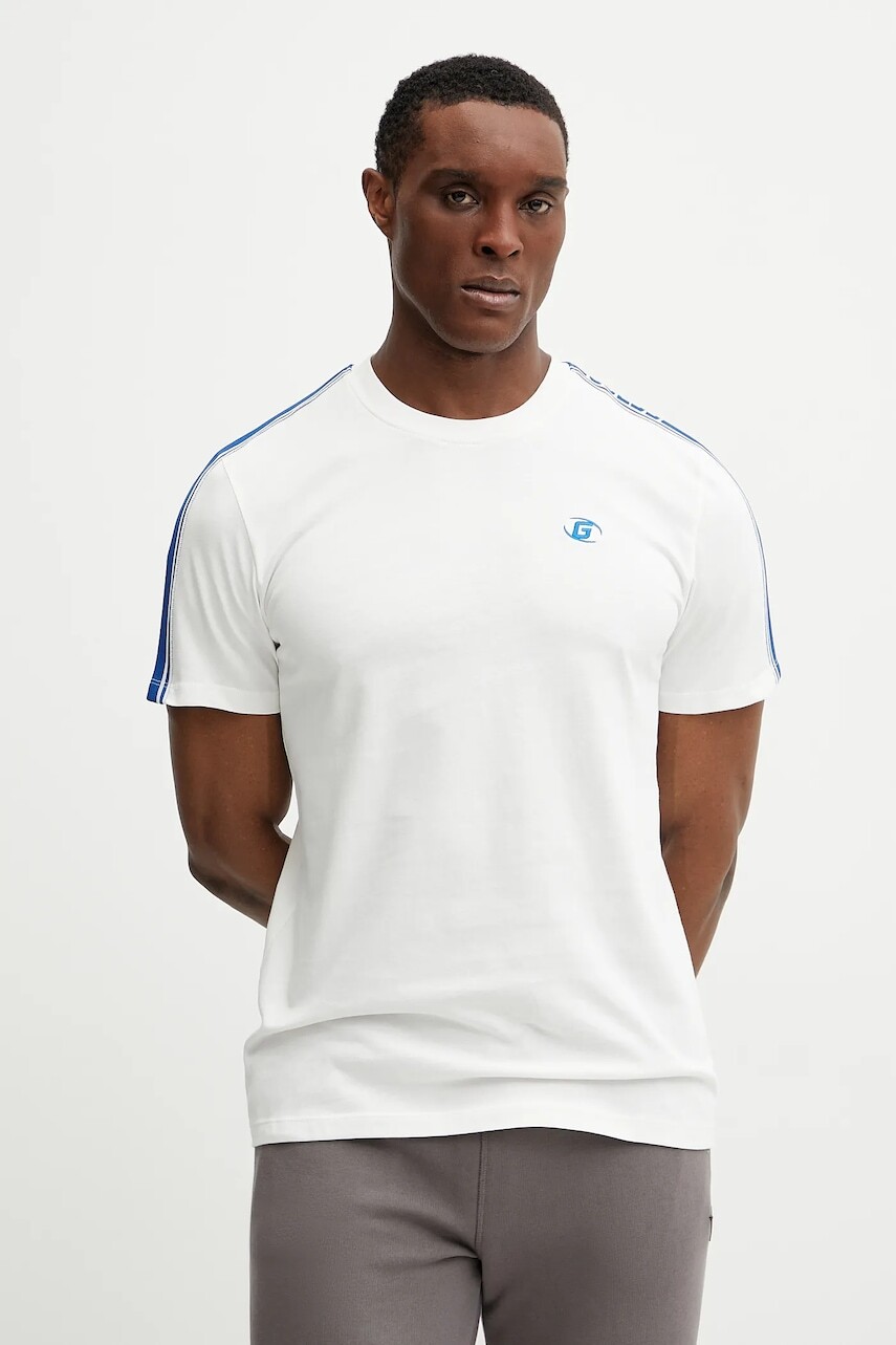 Bavlnené tričko Guess pánske, biela farba, s nášivkou, Z5GI13 I3Z14