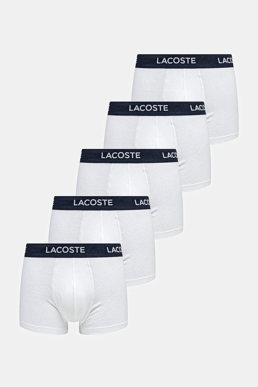 Boxerky Lacoste 5-pak pánske, biela farba, 5H1292
