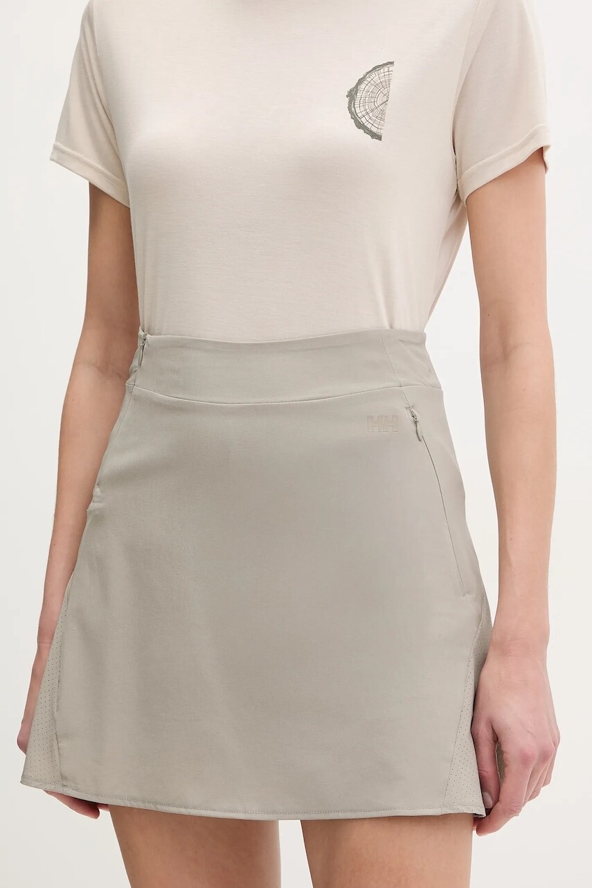 Športová sukňa Helly Hansen Thalia šedá farba, mini, áčkový strih, 34488