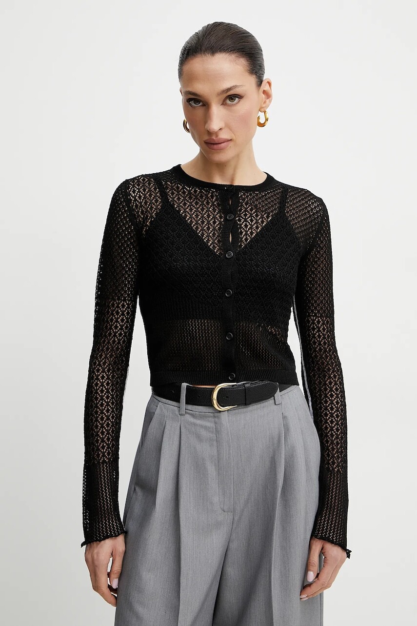 Kardigán Pinko dámsky, čierna farba, tenký, 104640 A2EB