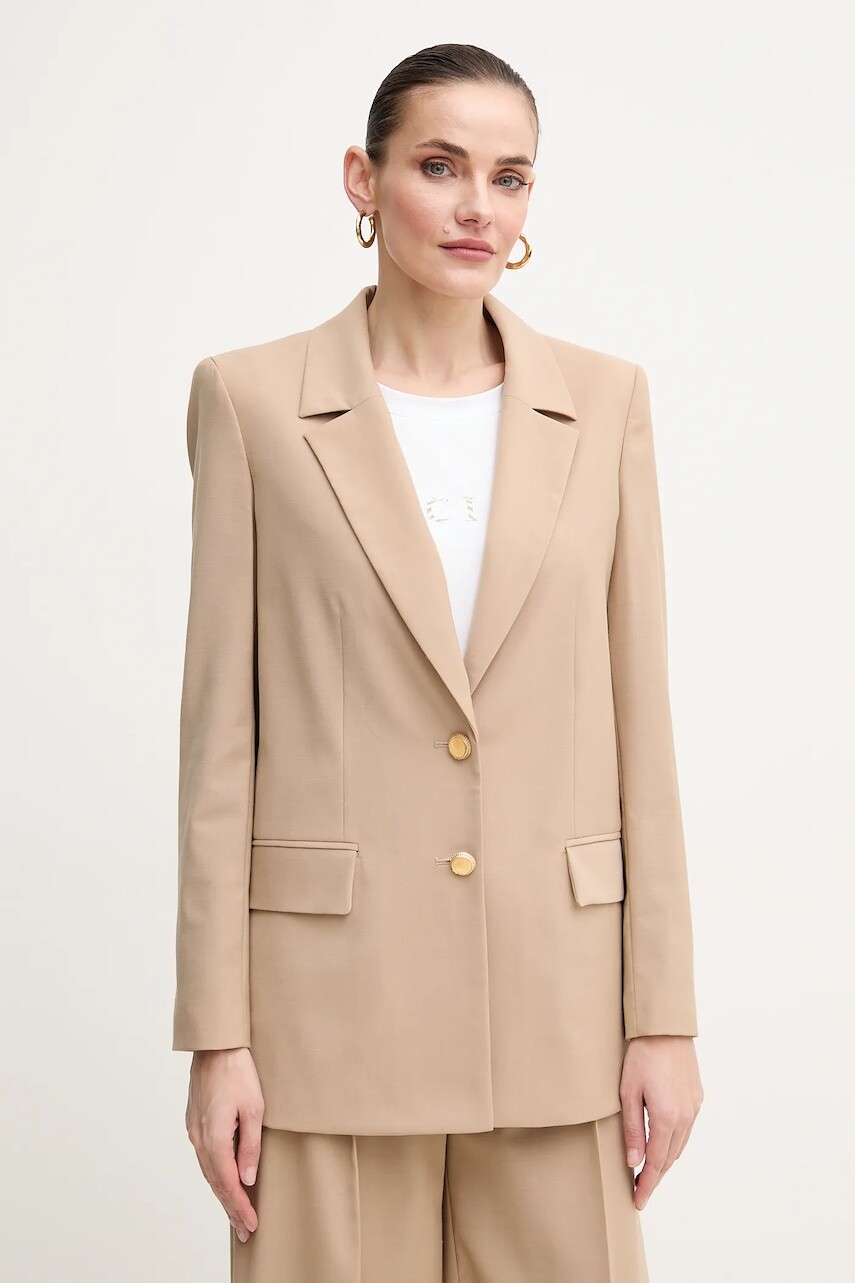 Sako s prímesou vlny Marciano by Guess IRINA béžová farba, jednoradové, jednofarebné, 5GGN04 7294A