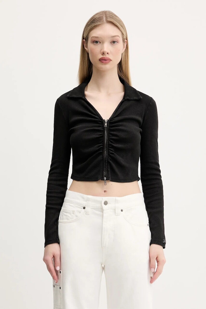 Kardigán Guess Originals dámsky, čierna farba, tenký, W5GP53 KA0H1