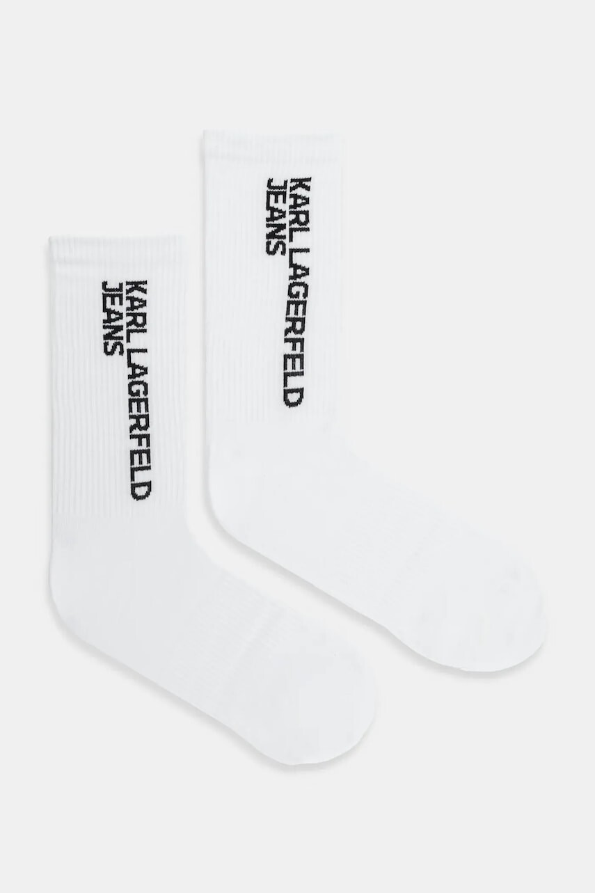 Ponožky Karl Lagerfeld Jeans 2-pak biela farba, A1M47050