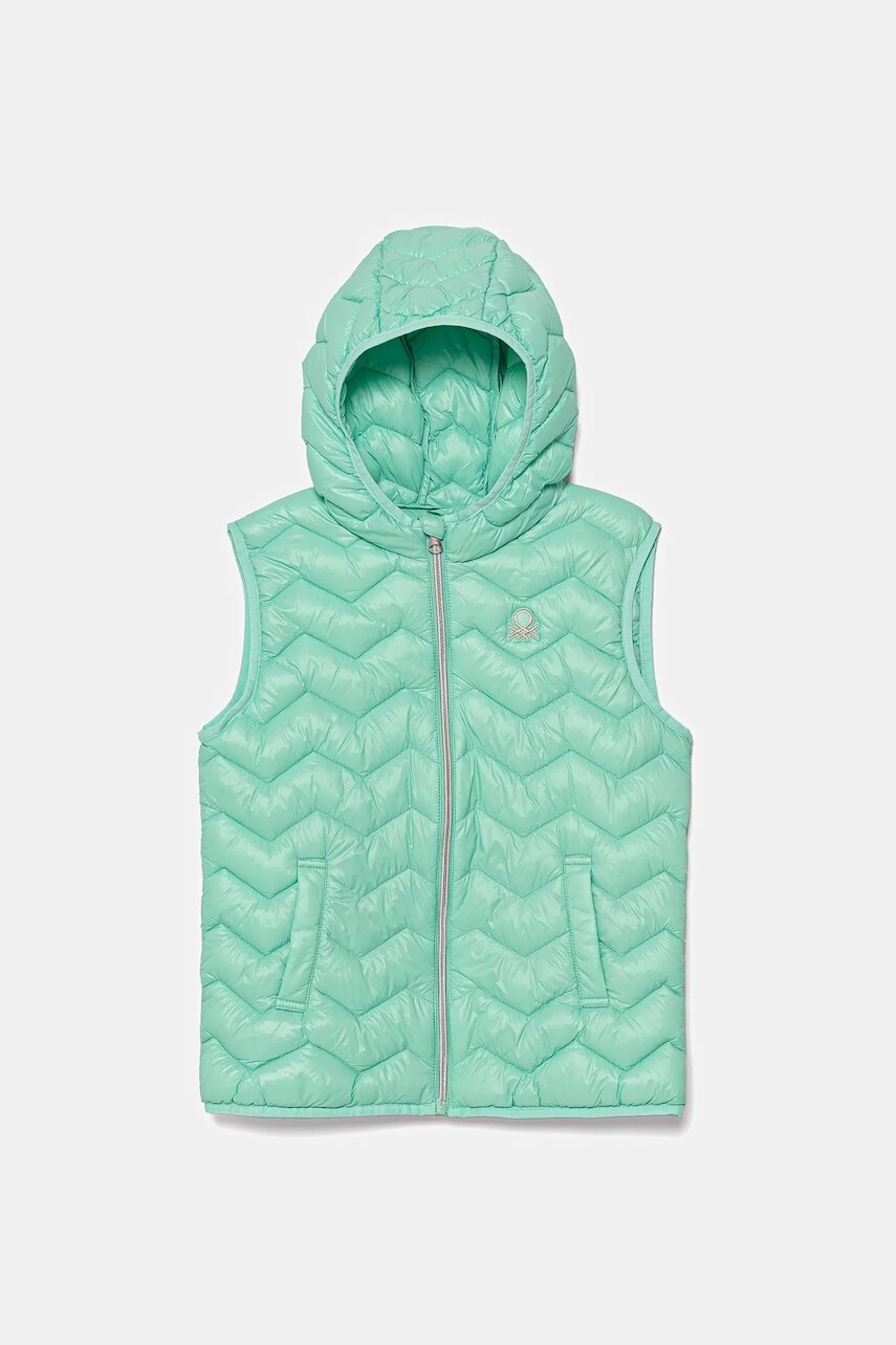 Detská vesta United Colors of Benetton zelená farba, 21INCJ00Q