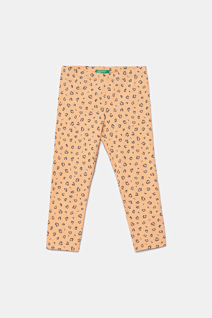 Detské legíny United Colors of Benetton oranžová farba, vzorované, 3SDSGF04U