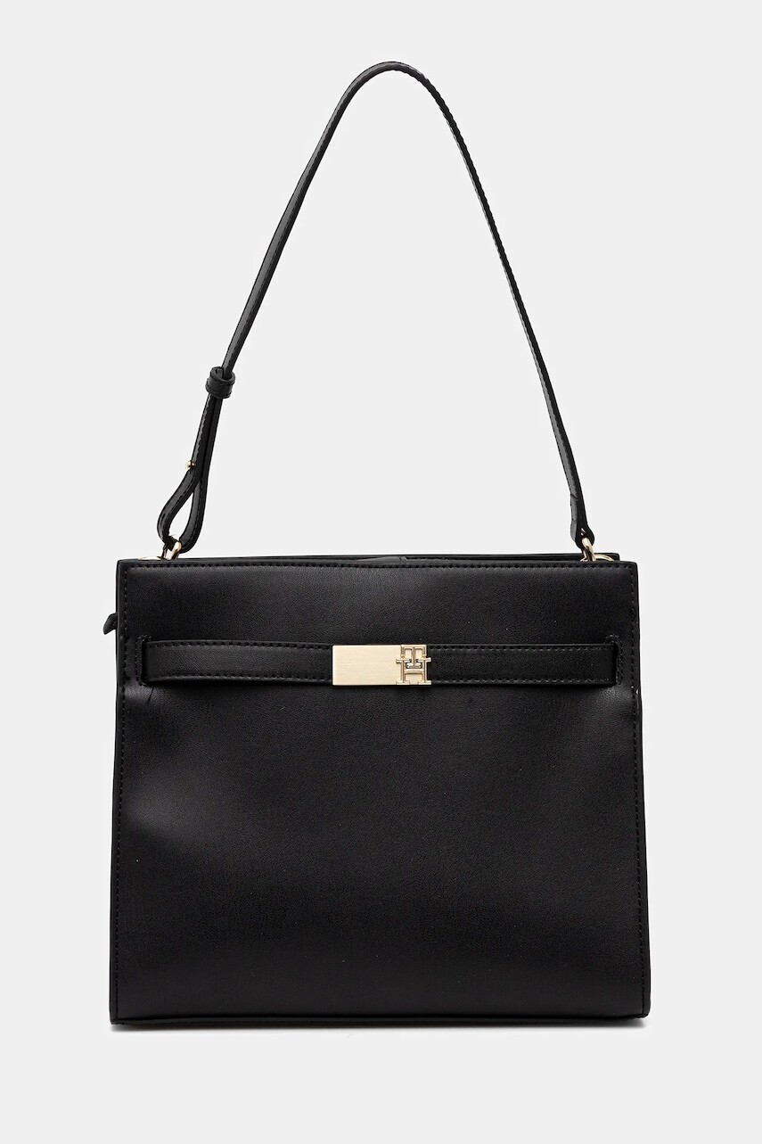 Kabelka Tommy Hilfiger čierna farba, AW0AW17182