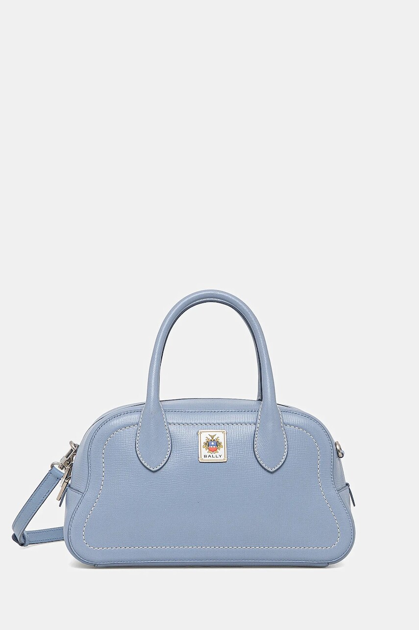 Kožená kabelka Bally modrá farba, WAS02L