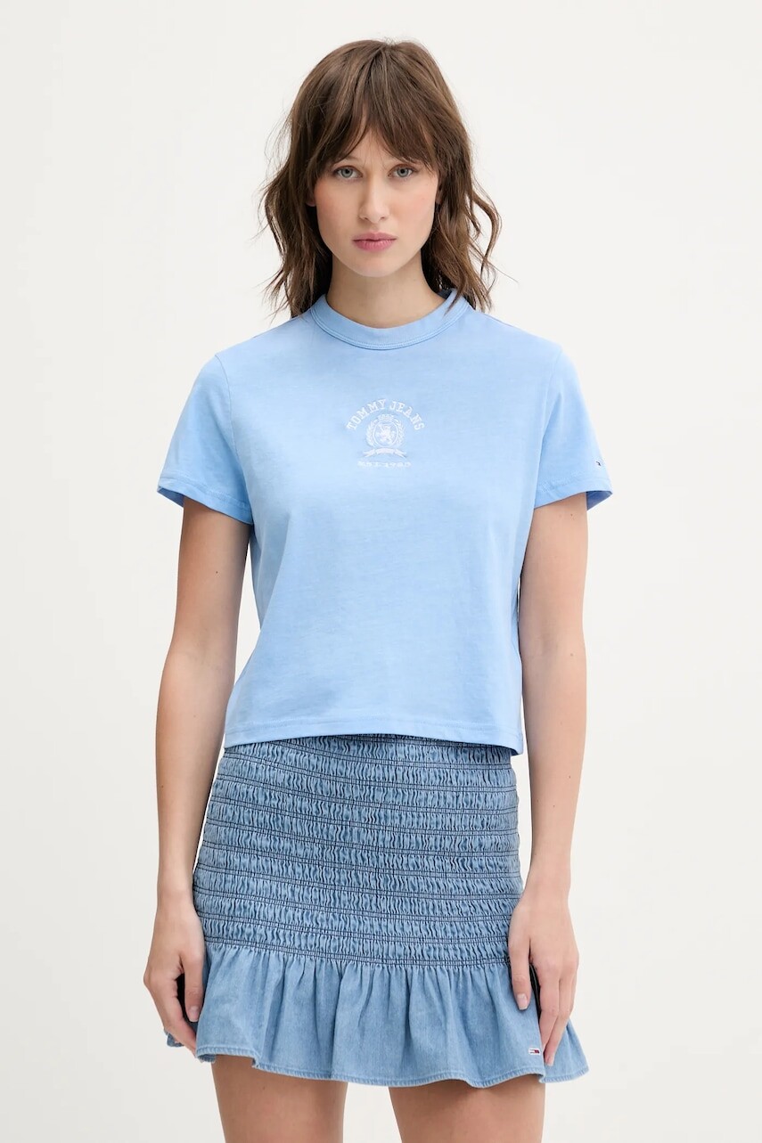 Bavlnené tričko Tommy Jeans dámske, DW0DW20317