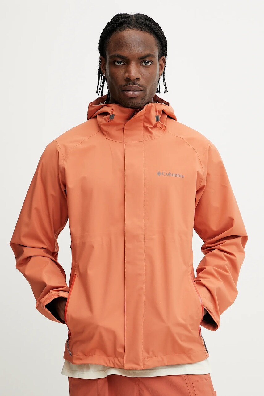 Turistická bunda Columbia Earth Explorer II oranžová farba, 2117013