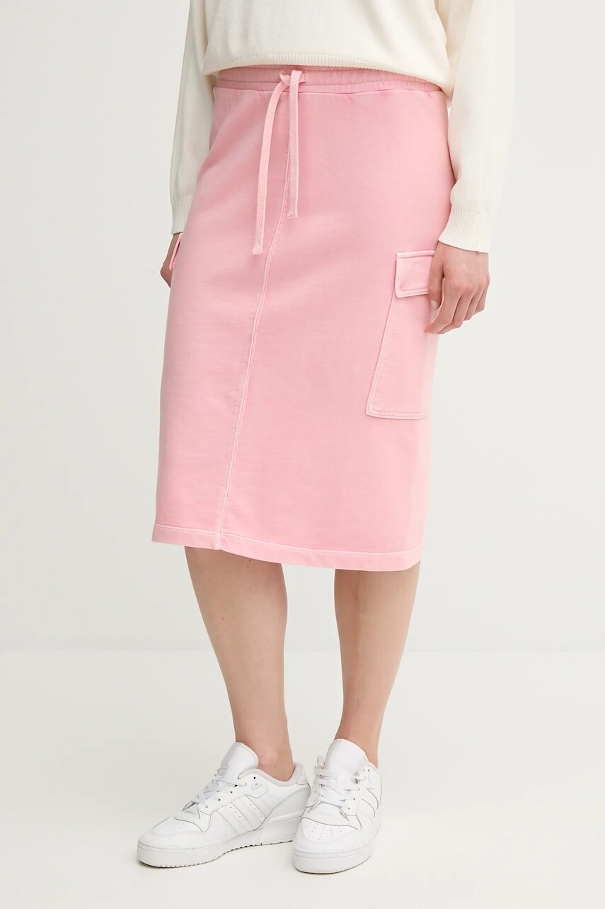 Bavlnená sukňa United Colors of Benetton ružová farba, mini, rovný strih, 39BLD000E