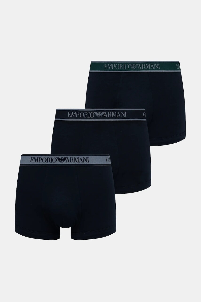 Boxerky Emporio Armani Underwear 3-pak tmavomodrá farba, EM000259 AF10779