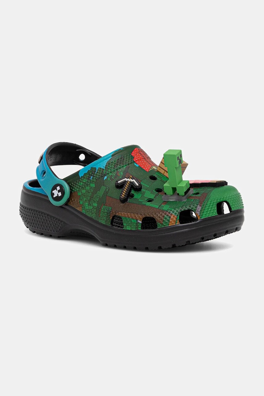Šľapky Crocs CLASSIC MINECRAFT CLOG KIDS zelená farba, 210830