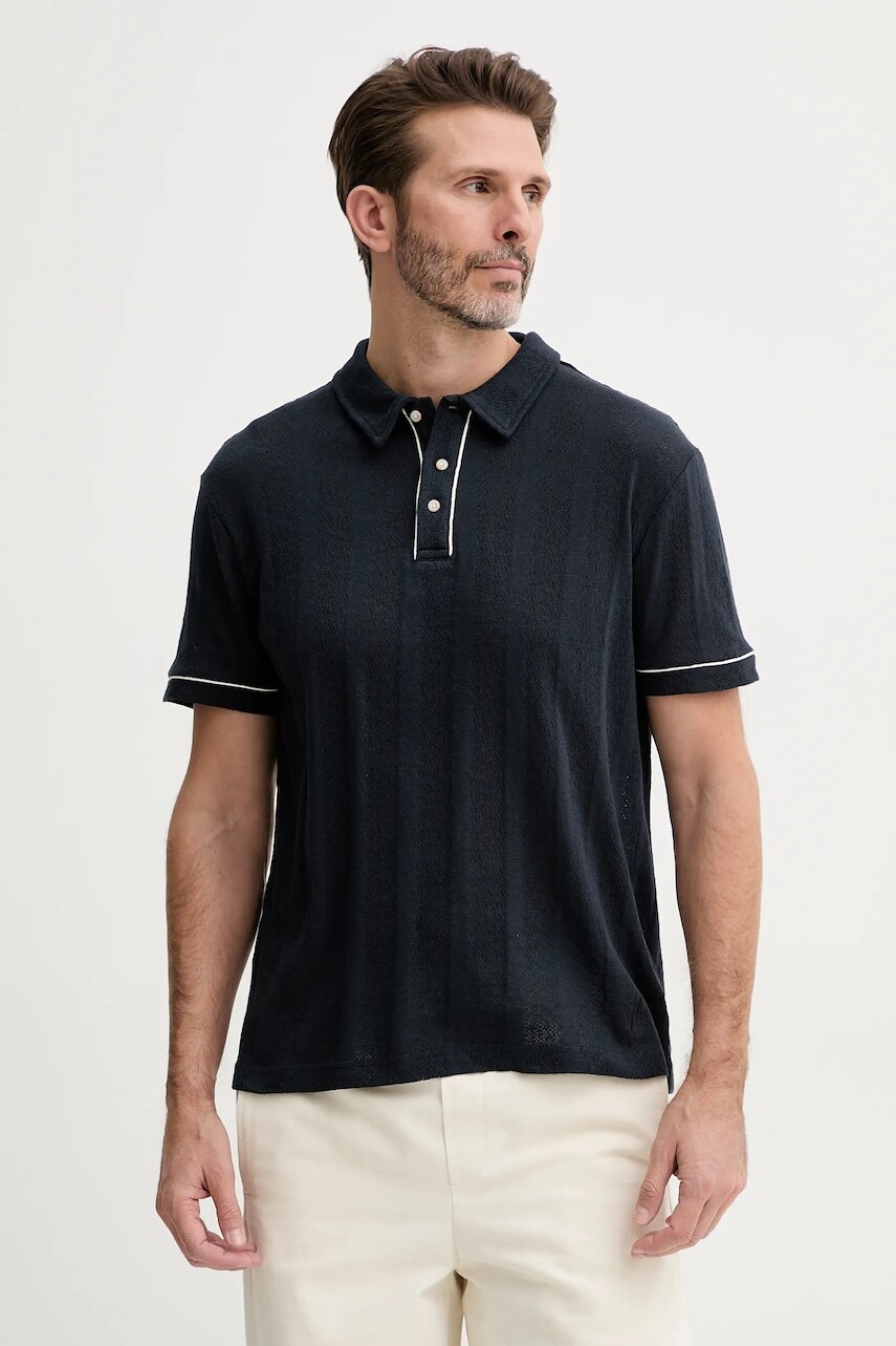 Polo tričko Marciano by Guess pánske, tmavomodrá farba, jednofarebné, 5GHP07 6321A