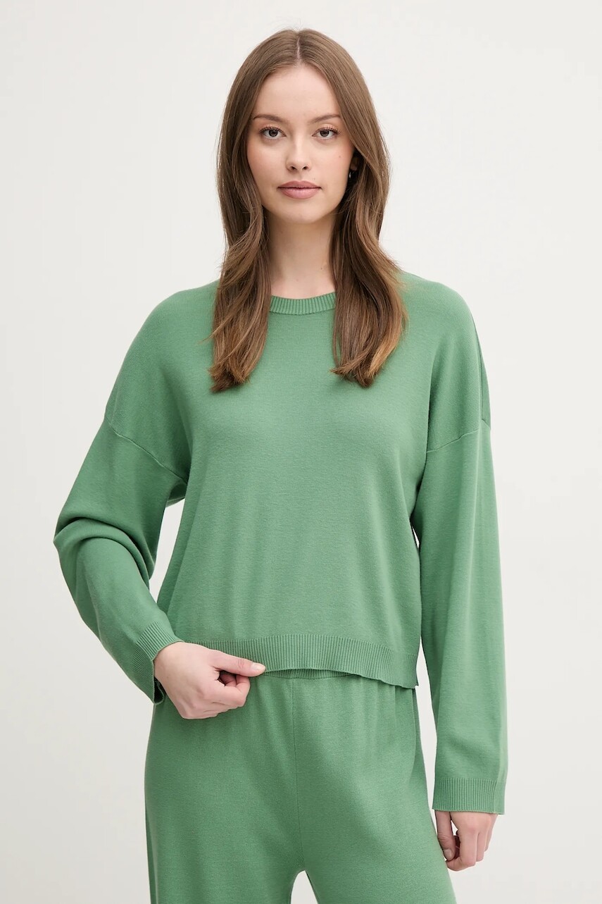 Bavlnený sveter United Colors of Benetton zelená farba, ľahké, 1091D10D6