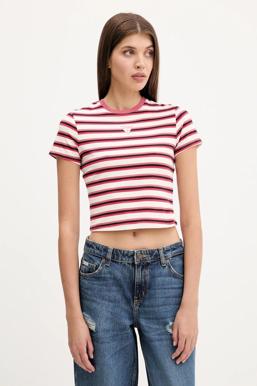 Tričko Guess Originals dámske, zelená farba, W5GI57 J1314