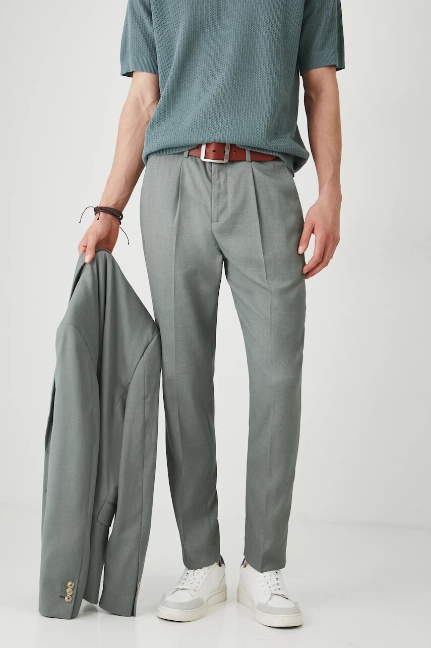 Nohavice Medicine zelená farba, rovný strih