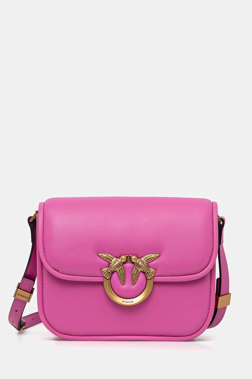 Kožená kabelka Pinko hnedá farba, 104297 A26L