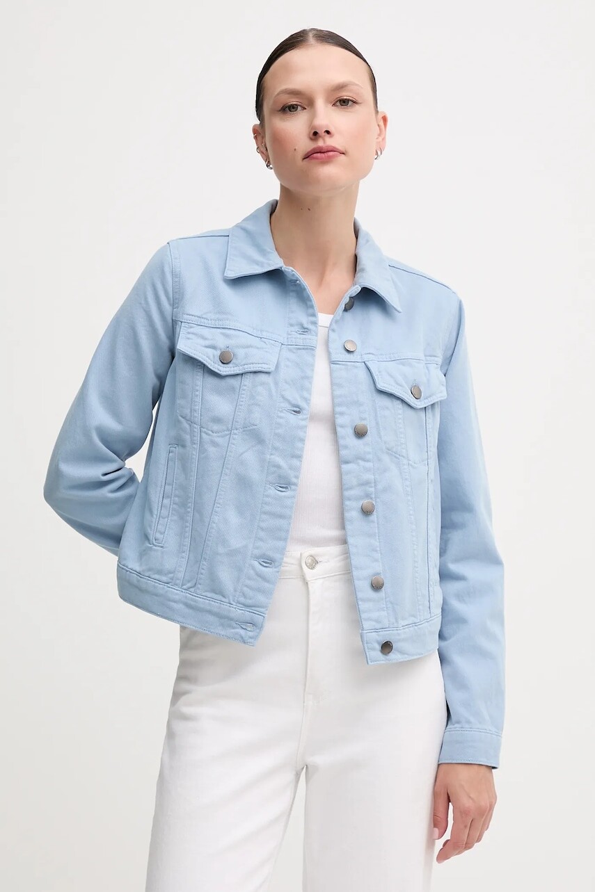 Bavlnená rifľová bunda United Colors of Benetton prechodná, 2RZVDN00N