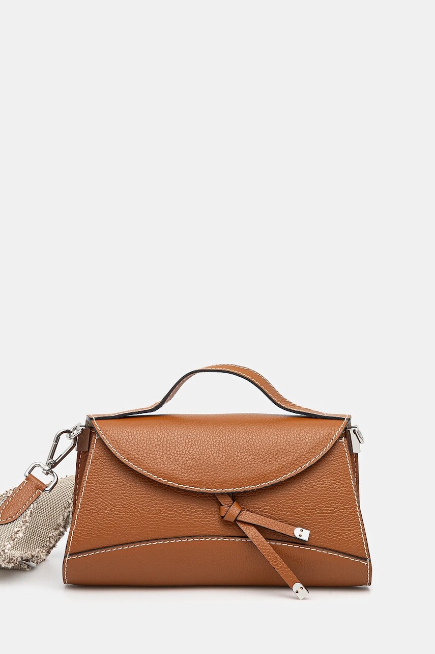 Kožená kabelka Gianni Chiarini MARGOT hnedá farba, BS.11411.GRN.NABCL