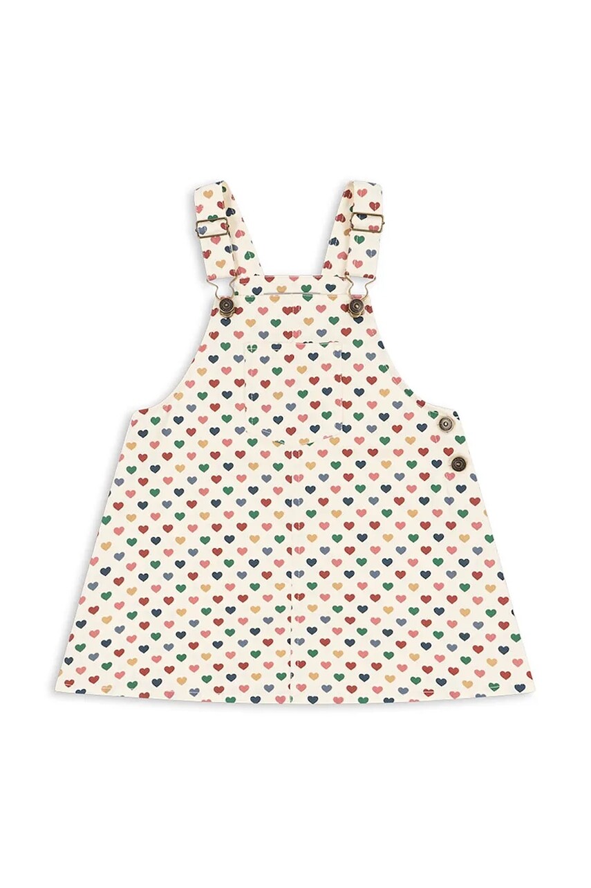 Šaty Konges Sløjd FRANKIE OVERALL DRESS GOTS béžová farba, maxi, áčkový strih, KS103181