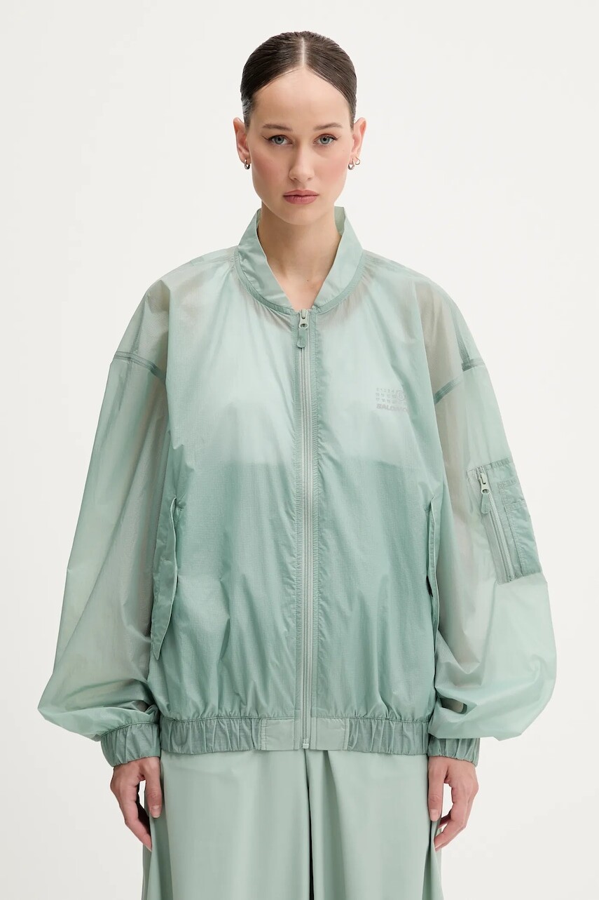 Bunda MM6 Maison Margiela x Salomon tyrkysová farba, prechodná, S52AM0327