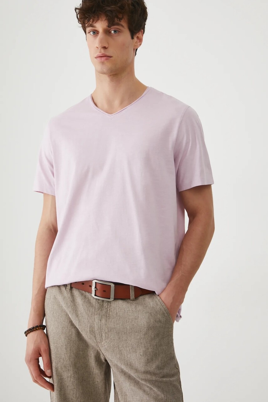 Bavlnené tričko Medicine pánske, fialová farba, jednofarebná
