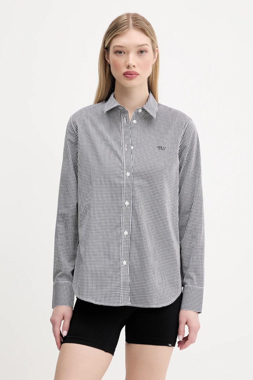 Bavlnená košeľa Guess Jeans čierna farba, regular, s klasickým golierom, W5GH68 WH7Q1