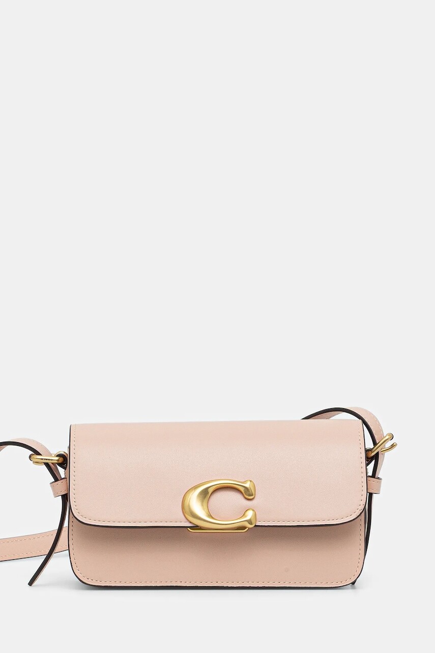 Kožená kabelka Coach Zoe žltá farba, CAM18