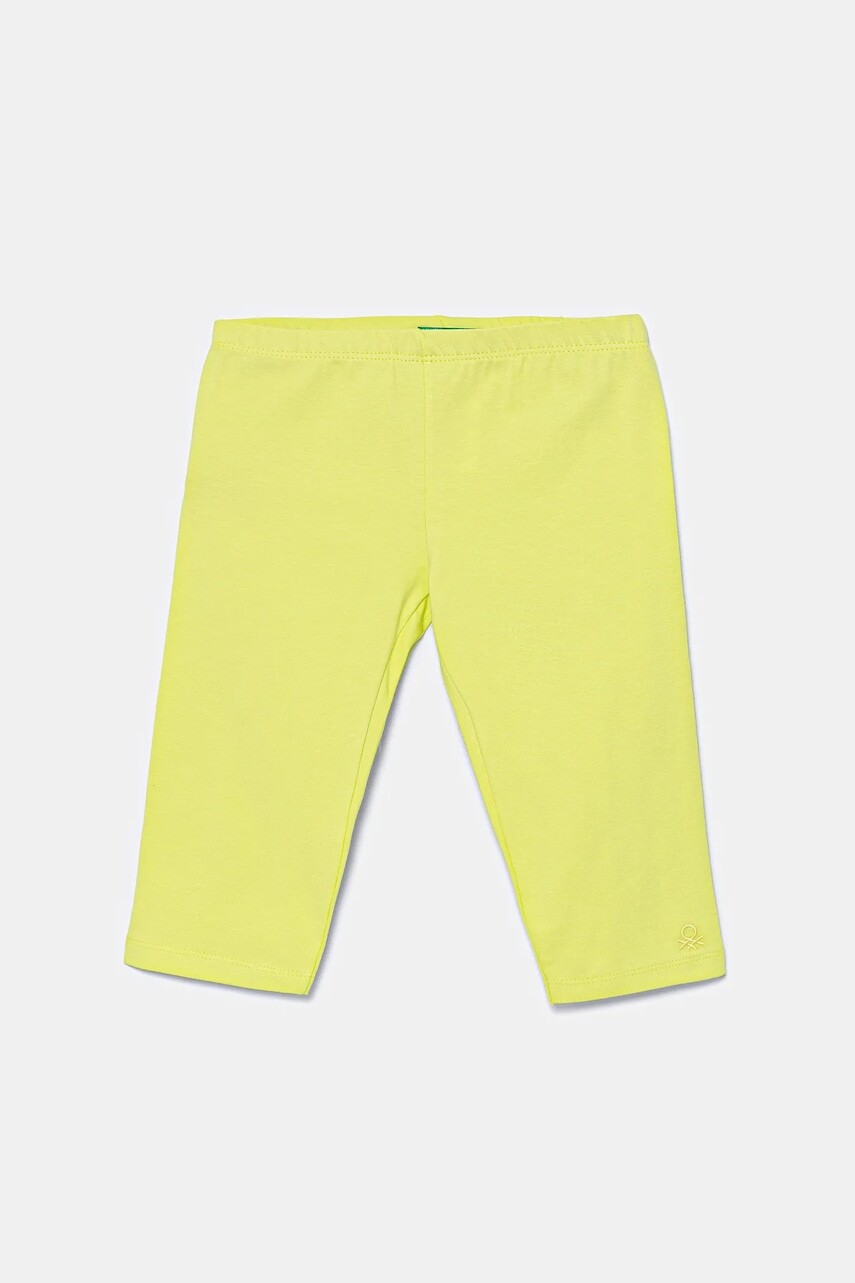 Detské legíny United Colors of Benetton zelená farba, jednofarebné, 3MT1GF01M