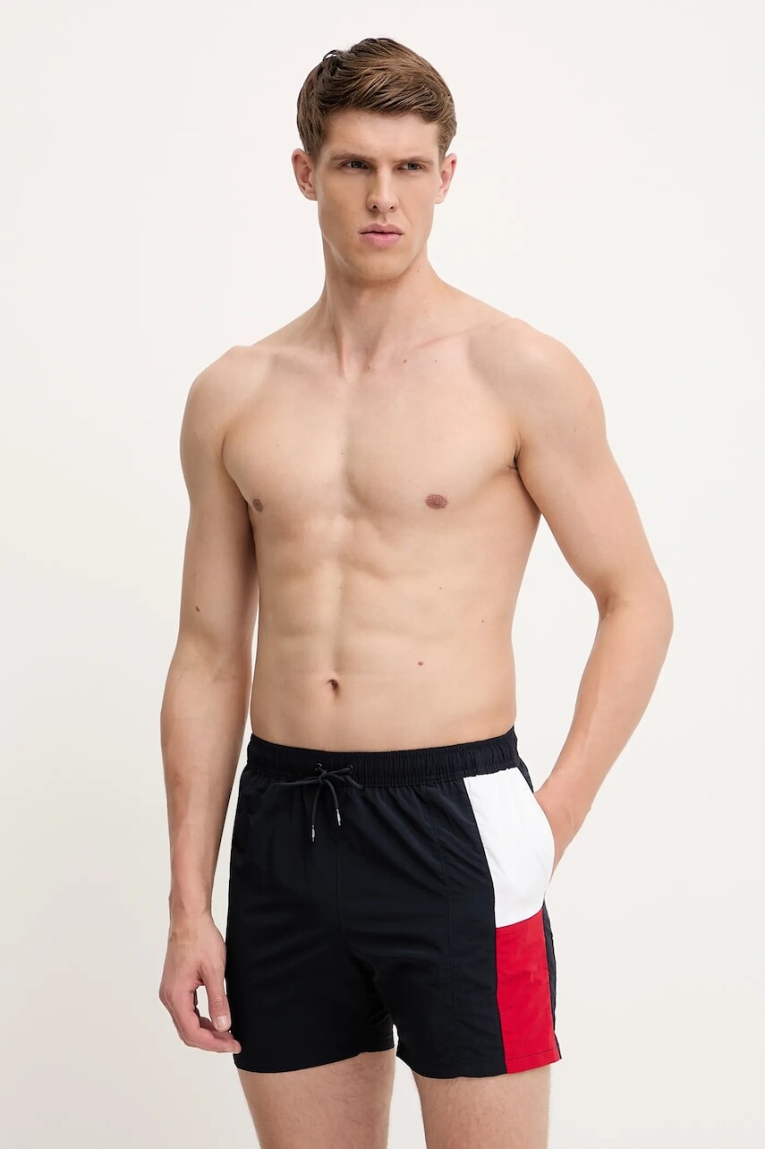Plavkové šortky Tommy Hilfiger tmavomodrá farba, UM0UM03483