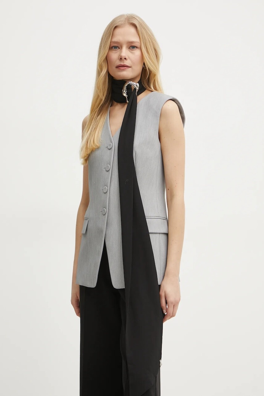 Šál Patrizia Pepe čierna farba, jednofarebný, 8F0047 AD08